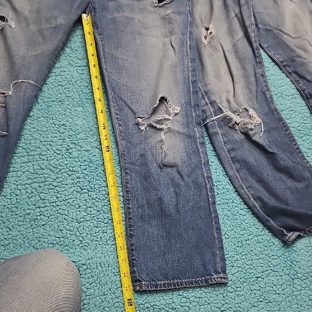 ⚜️2 Pair AG Adriano Goldschmied Distressed Blue Boyfriend Jeans - Picture 11 of 11